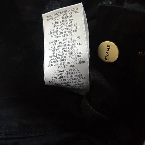 Frame Women's Size 26 Black Film Noir Le Skinny de Jeanne Crop Jeans - Picture 9 of 16